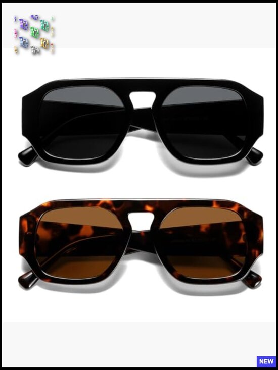 Retro Square Polarized Sunglasses Women Men UV400 Protection Rectangle Trendy main image 4
